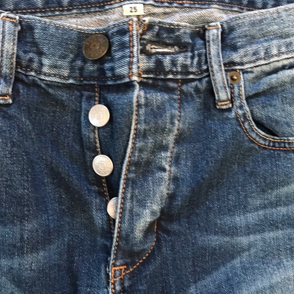 Fossil Denim Blue Jeans Women Size 2 Waist 25 True Boyfriend Button Fly Low Rise - Picture 5 of 12